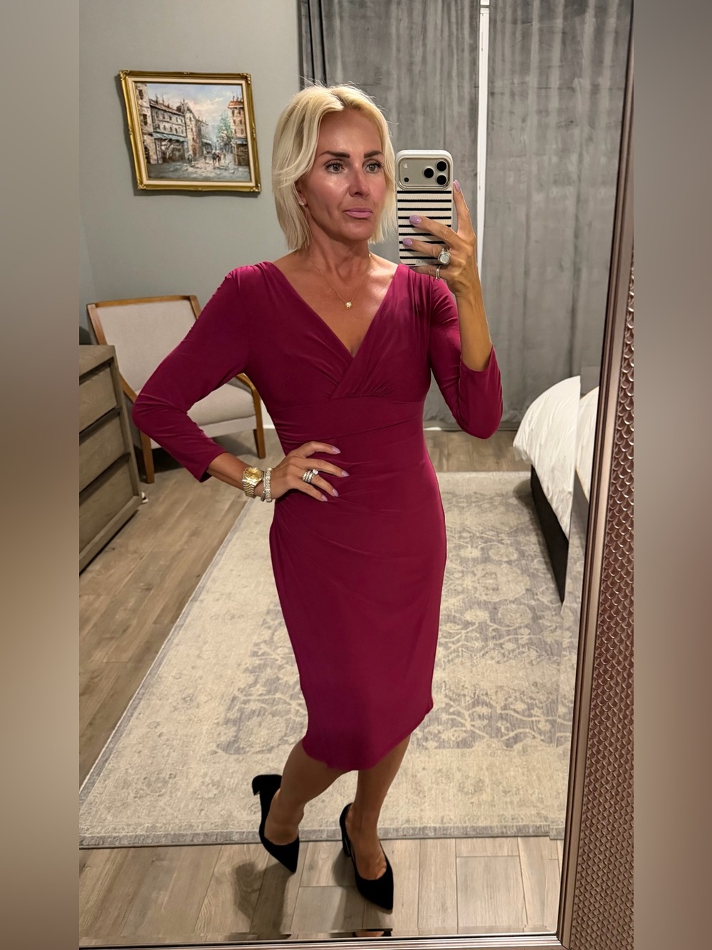 RALPH LAUREN faux wrap dress
